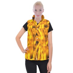 Golden Abstract Stars Women s Button Up Vest by DimitriosArt