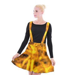 Golden Abstract Stars Suspender Skater Skirt by DimitriosArt