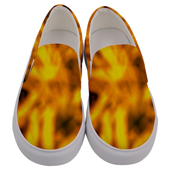 Golden Abstract Stars Men s Canvas Slip Ons