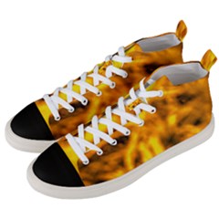 Golden Abstract Stars Men s Mid-top Canvas Sneakers by DimitriosArt