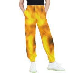 Golden Abstract Stars Kids  Elastic Waist Pants by DimitriosArt