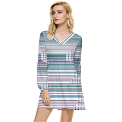 Gradient (103) Tiered Long Sleeve Mini Dress