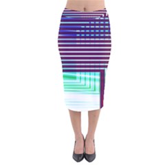 Gradient Velvet Midi Pencil Skirt by Sparkle