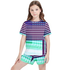 Gradient Kids  Tee And Sports Shorts Set