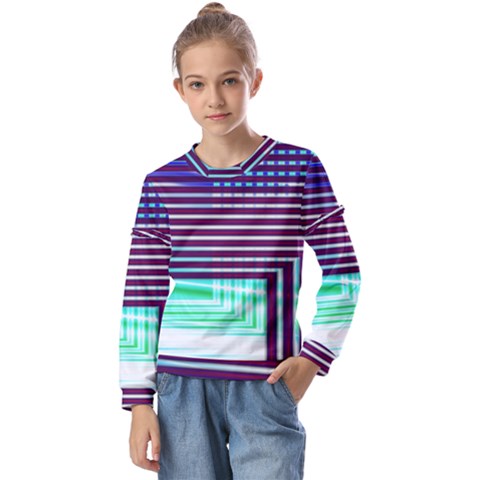 Gradient Kids  Long Sleeve Tee With Frill  by Sparkle