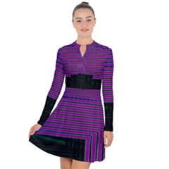 Gradient Long Sleeve Panel Dress