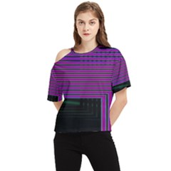 Gradient One Shoulder Cut Out Tee by Sparkle