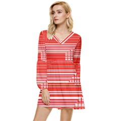 Gradient Tiered Long Sleeve Mini Dress