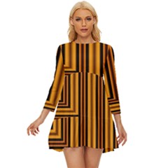 Gradient Long Sleeve Babydoll Dress