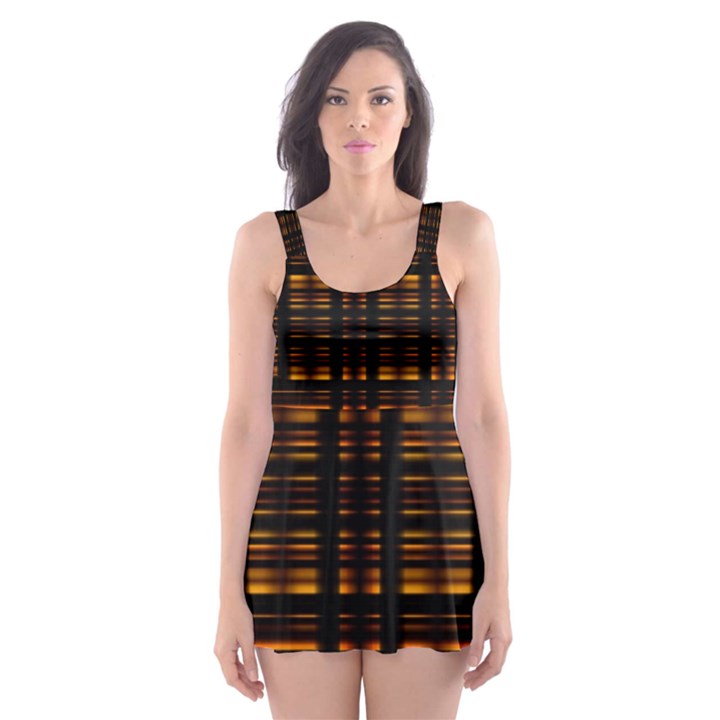 Gradient Skater Dress Swimsuit