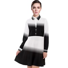 Gradient Long Sleeve Chiffon Shirt Dress