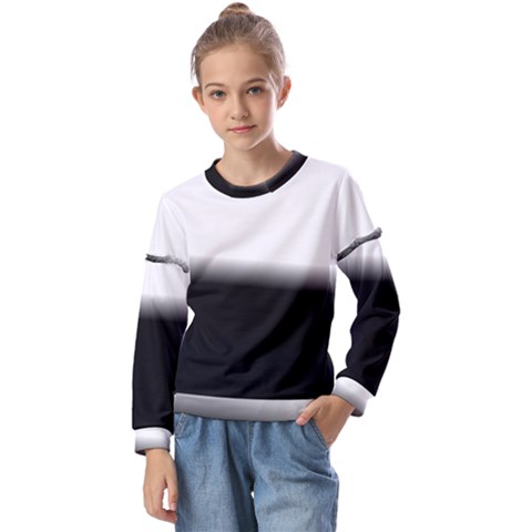 Gradient Kids  Long Sleeve Tee With Frill  by Sparkle