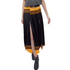 Gradient Velour Split Maxi Skirt by Sparkle