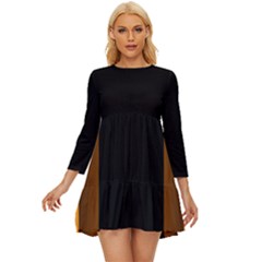 Gradient Long Sleeve Babydoll Dress