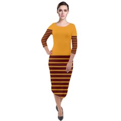 Gradient Quarter Sleeve Midi Velour Bodycon Dress by Sparkle