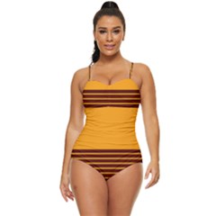 Gradient Retro Full Coverage Swimsuit