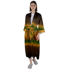 Gradient Maxi Satin Kimono