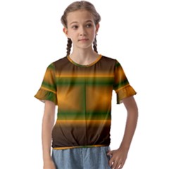 Gradient Kids  Cuff Sleeve Scrunch Bottom Tee