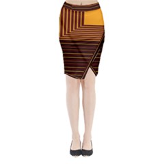 Gradient Midi Wrap Pencil Skirt by Sparkle