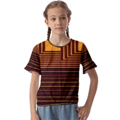 Gradient Kids  Cuff Sleeve Scrunch Bottom Tee