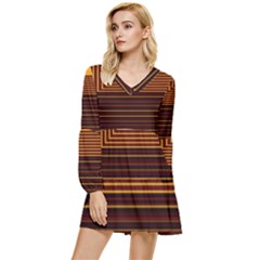 Gradient Tiered Long Sleeve Mini Dress