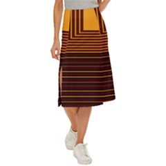 Gradient Midi Panel Skirt