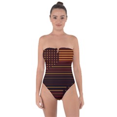 Gradient Tie Back One Piece Swimsuit