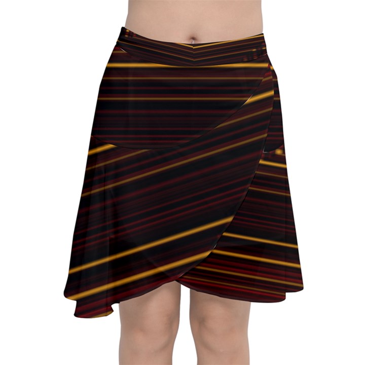 Gradient Chiffon Wrap Front Skirt