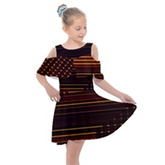 Gradient Kids  Shoulder Cutout Chiffon Dress