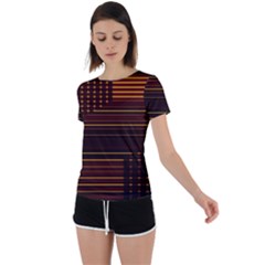 Gradient Back Circle Cutout Sports Tee