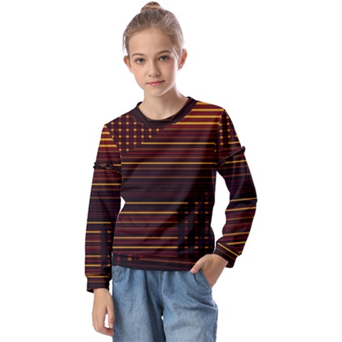 Gradient Kids  Long Sleeve Tee With Frill  by Sparkle