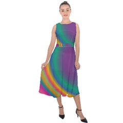 Gradientcolors Midi Tie-back Chiffon Dress by Sparkle