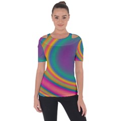 Gradientcolors Shoulder Cut Out Short Sleeve Top by Sparkle