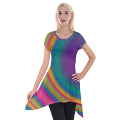 Gradientcolors Short Sleeve Side Drop Tunic by Sparkle