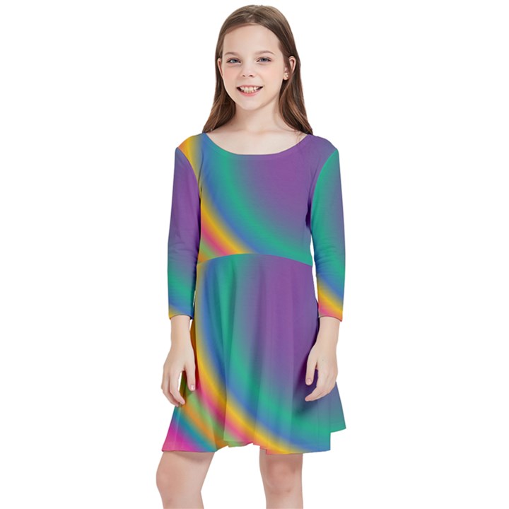 Gradientcolors Kids  Quarter Sleeve Skater Dress