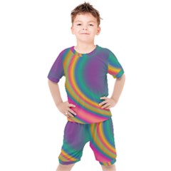 Gradientcolors Kids  Tee And Shorts Set by Sparkle