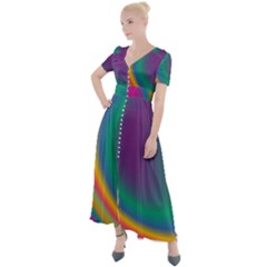 Gradientcolors Button Up Short Sleeve Maxi Dress by Sparkle