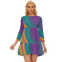 Gradientcolors Long Sleeve Babydoll Dress