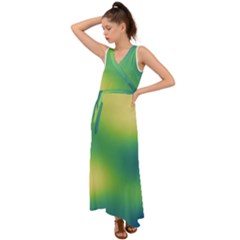 Gradientcolors V-neck Chiffon Maxi Dress by Sparkle