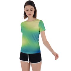 Gradientcolors Back Circle Cutout Sports Tee by Sparkle