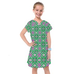 Abstract Illustration With Eyes Kids  Drop Waist Dress by SychEva