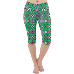 Abstract Illustration With Eyes Lightweight Velour Cropped Yoga Leggings by SychEva