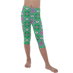 Abstract Illustration With Eyes Kids  Lightweight Velour Capri Leggings  by SychEva