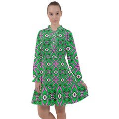 Abstract Illustration With Eyes All Frills Chiffon Dress by SychEva