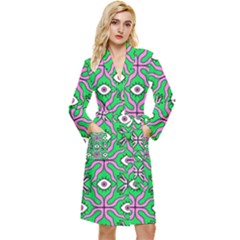 Abstract Illustration With Eyes Long Sleeve Velour Robe