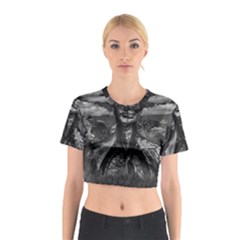 Bw Creepy Fantasy Scene Artwork Cotton Crop Top by dflcprintsclothing