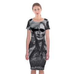 Bw Creepy Fantasy Scene Artwork Classic Short Sleeve Midi Dress by dflcprintsclothing