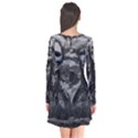 Bw Creepy Fantasy Scene Artwork Long Sleeve V-neck Flare Dress View2