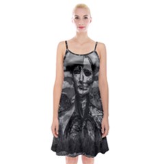 Bw Creepy Fantasy Scene Artwork Spaghetti Strap Velvet Dress