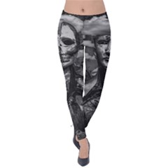 Bw Creepy Fantasy Scene Artwork Velvet Leggings by dflcprintsclothing